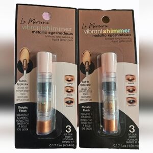 NWT 》2×《 LE MERCERIE VIBRANT SHIMMER METALLIC LIQUID EYESHADOWS!